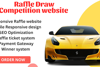 build standard showit website raffle draw website raffle competition website