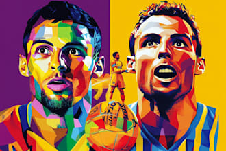 draw wpap pop art sport potrait