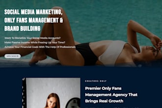 design onlyfans agency website, modeling agency, management onlyfans website
