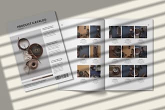 create a clean and modern portfolio cookbook catalog or lookbook design