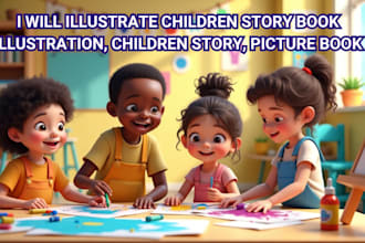 illustrate children story book illustration, children story, picture book
