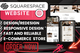 build a modern responsive squarespace landing page website or online shop