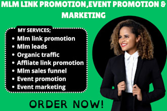 mlm promotion, website and affiliate link promotion, solo ads that coverts