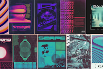 design a retro futuristic poster for your personal use