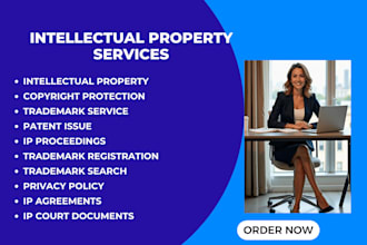 provide legal advice for intellectual property, trademark, patent, and copyright
