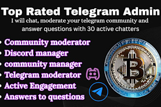 do telegram social media community manager, 15active chatters for crypto project