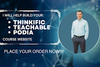 design an online course website on thinkific teachable kajabi membervault podia