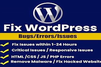 fix wordpress bugs, issues, error problem, fix wordpress issues