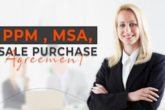 write private placement memorandum and master service agreement