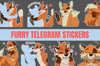 do pack of furry telegram stickers, furry sfw nsfw animated GIF crypto stickers