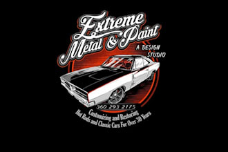 design hot rod t shirt designs vintage car shop logo