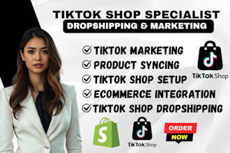 create USA tiktok shop integrate shopify, wix and sync tiktok shop product