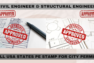 review stamp as licensed civil and structural engineer in california city permit