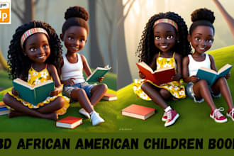 do african american children story book illustration,children book cover
