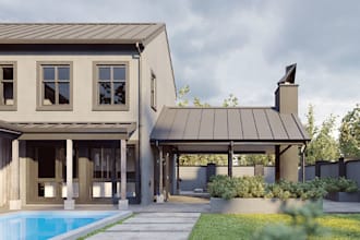 landscape 3d architect zen garden design, 3d outdoor space exterior yard, sheds