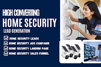 develop hot home security leads cyber security cctv lead generation landing page