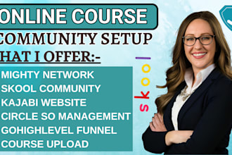 setup skool community management mighty network circle so online course website