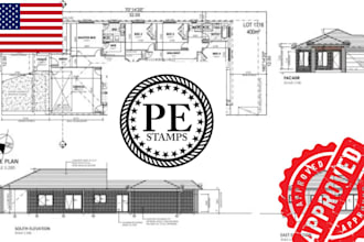 licensed architect, structural engineering USA pe stamp mep and review for city