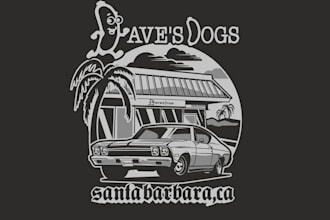 design a retro vintage car diner logo for your t shirt or brand