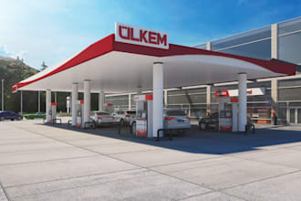 remodel 3d existing gas station,oil platform, supermarket, petrol station,revit