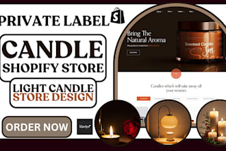 design private label candle shopify store candle website candle dropshipping