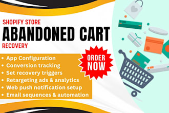 setup shopify abandoned cart recovery cartly uppush wiz ai kwikengage recapture