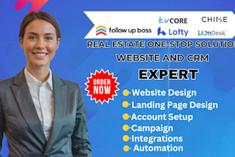 setup lofty CRM website, boldtrail, kvcore, chime, follow up boss, kv core CRM