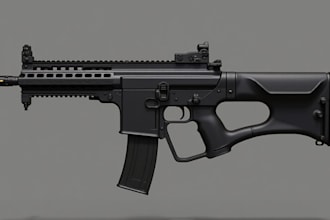 do 3d gun model game assest 3d firearm rendering 3d weapon design and animation