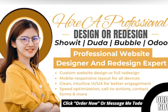 migrate or redesign showit website, duda website, odoo websiste or wix website