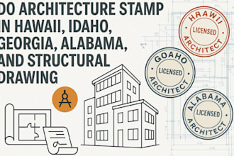 do architecture stamp in hawaii, idaho, georgia, alabama, and structural drawing
