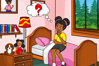 create african american children book illustration and print ready book