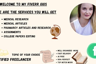 write professional medicine, pharmacy, and dental articles for you