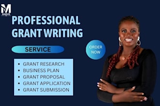 do grant writing, grant research, grant proposal and submit grant application