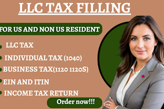 do US tax filling, llc tax, business tax, individual tax and ein