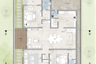 do architectural floor plan renderings using photoshop