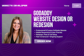 build godaddy website design, redesign godaddy business website, godaddy expert