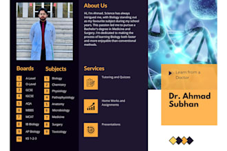 be your biology and chemistry tutor for high school and college