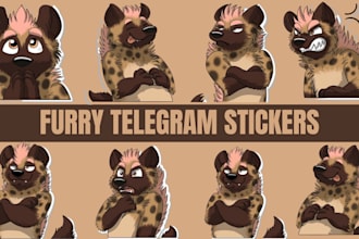 draw stickers for telegram of your furry characters or not