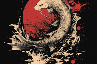 draw awesome japanese or anime streetwear style for t shirt