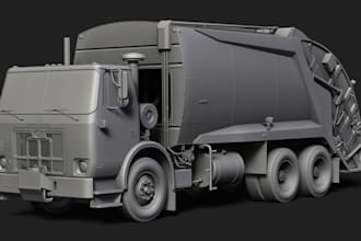 3d car modelling, 3d vehicle model, van truck design, car render for 3d printing