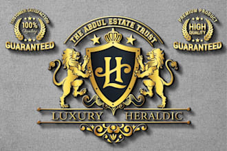 do royalist coat of arms, heraldic, shield, family crest logo or graphic design