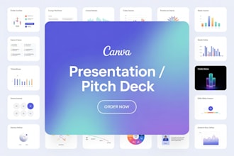design pitch decks, business presentations, and editable canva slides