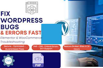 fix wordpress bugs, errors, issues, elementor, woocommerce, PHP, CSS