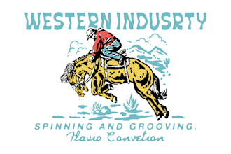 draw western vintage horse for t shirt logo badge