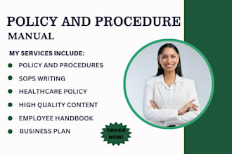 write, edit and design procedure manual, employee handbooks, onboarding program