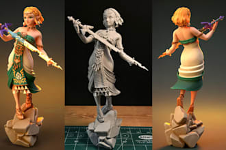 do 3d paint and hand print high detail miniatures custom figures busts dioramas