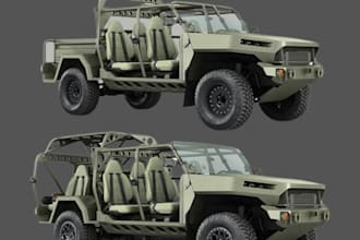 make 3d military vehicle, tank, armor for games, rendering and model