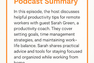 write podcast show notes, email copy, and SEO content