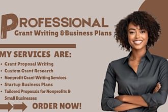 grant writing, research, business plans, proposals