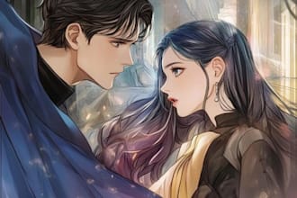 draw light novel cover art design anime manga comic cover for webtoon webnovel